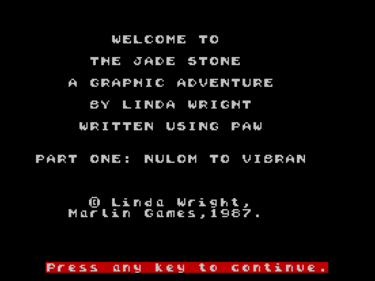 Jade Stone, The - Part 1 - Nulon To Vibran (1987)(Marlin Games)